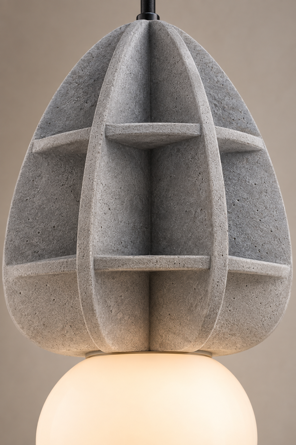 TRAVERTINE DISC CONE PENDANT LIGHT - Image 5