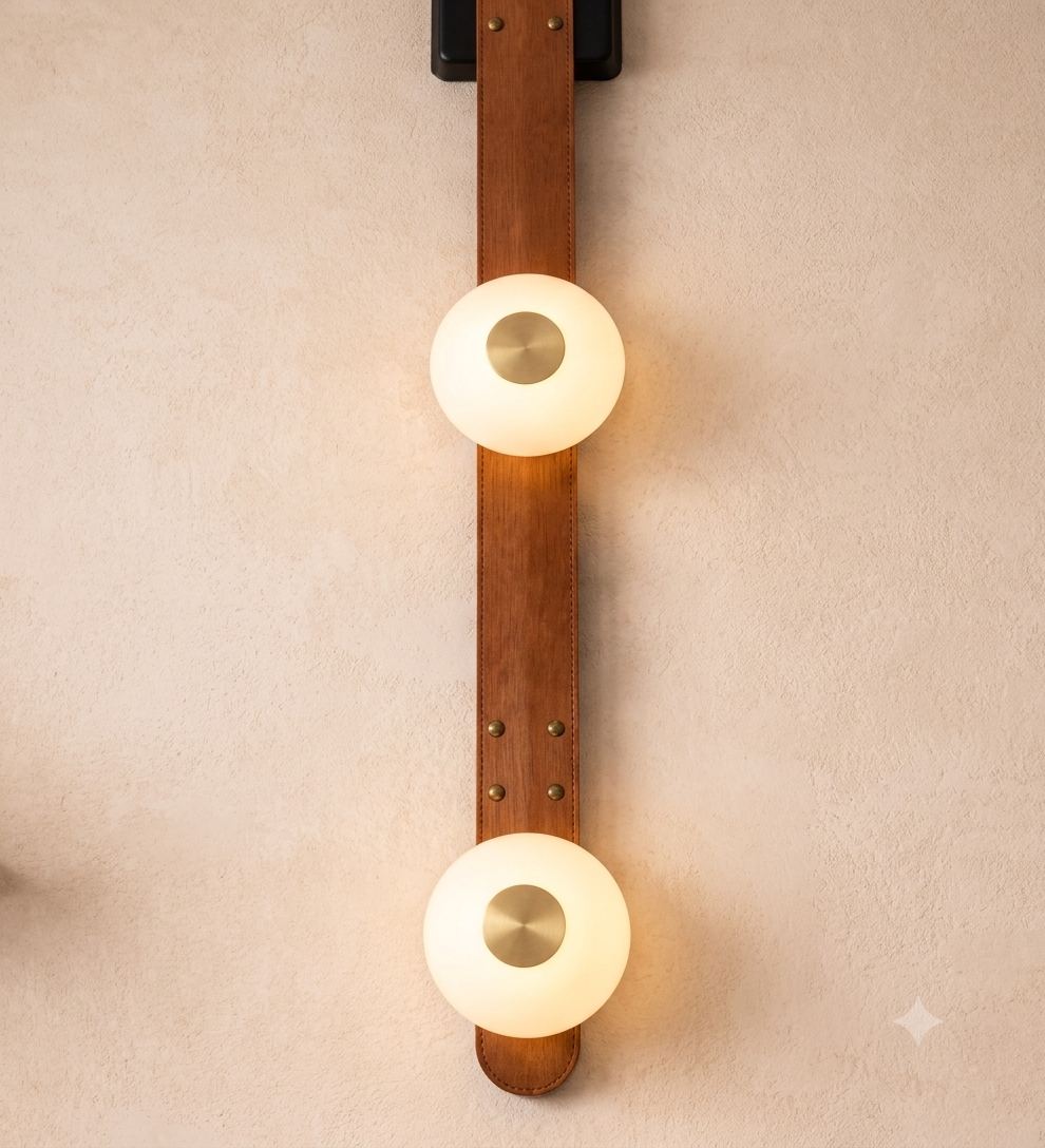 DUAL GLOBE TRAVERTINE STONE WALL LIGHT - Image 2