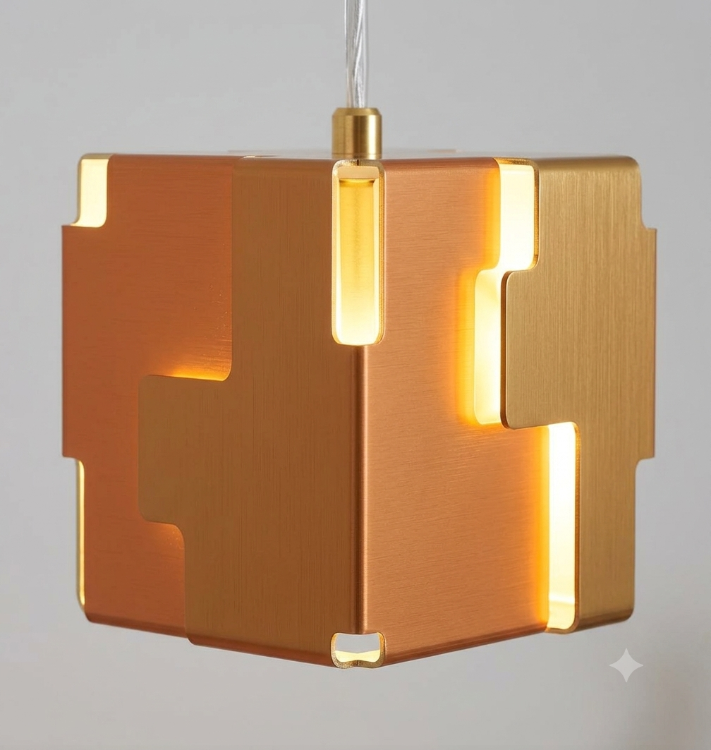 MODERN GEOMETRIC CUBE PENDANT LIGHT - Image 3