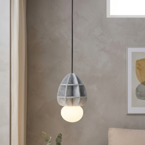 TRAVERTINE DISC CONE PENDANT LIGHT