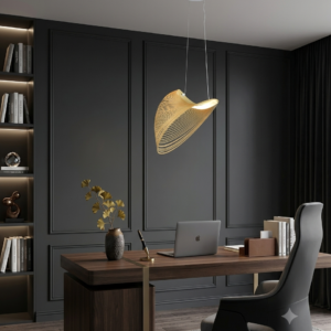 AURORA WAVE SCULPTURAL WOOD PENDANT LIGHT