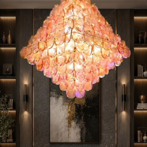 ROSE PETAL CAPIZ CHANDELIER