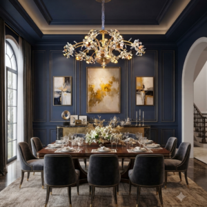 CRYSTAL BLOSSOM GOLD CHANDELIER