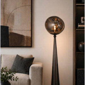 OBSIDIAN SMOKED GLASS FLOOR LAMP