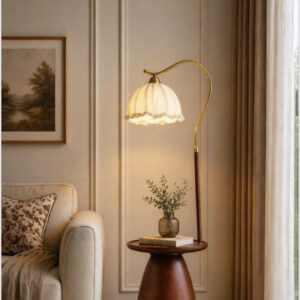 AURELIA WOODEN SIDE TABLE FLOOR LAMP