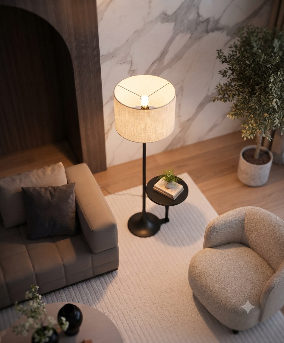 MODERN FABRIC SHADE FLOOR LAMP - Image 3