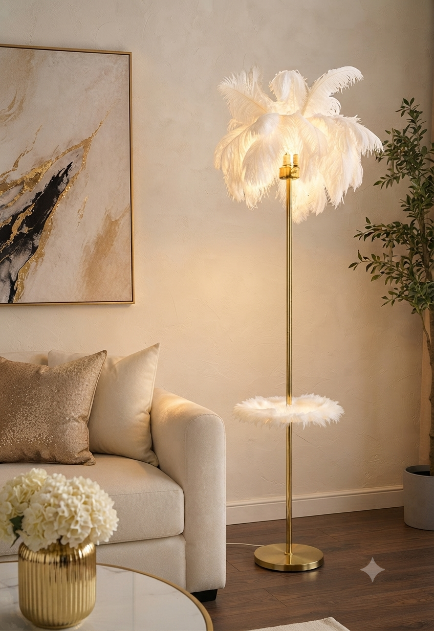 LUXE FEATHER PLUME FLOOR LAMP