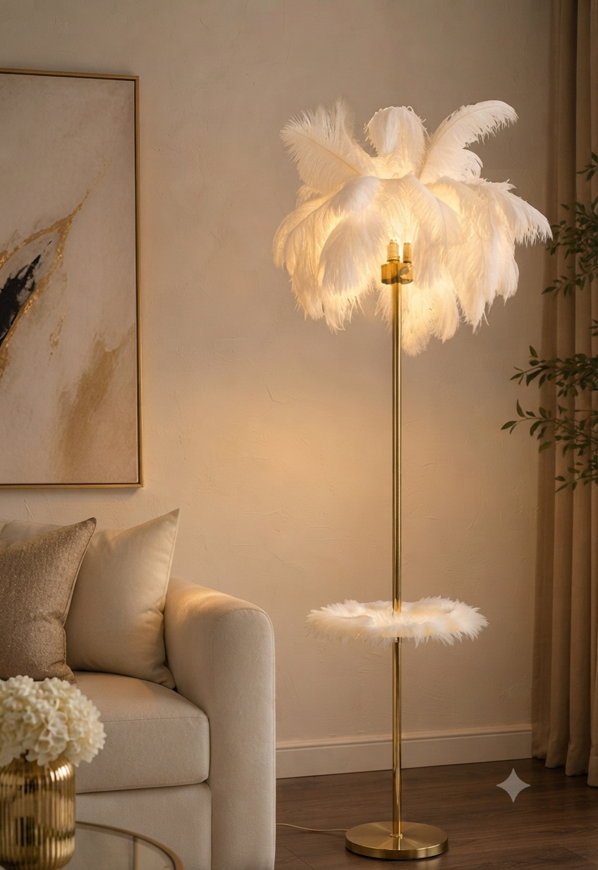 LUXE FEATHER PLUME FLOOR LAMP - Image 2