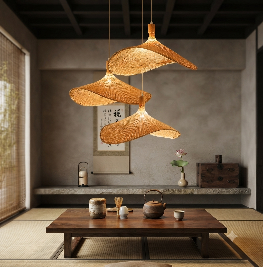 WOVEN BAMBOO PENDANT LIGHT - Image 2