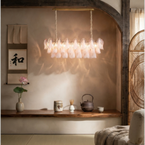 ELEGANT GLASS PETAL DINING CHANDELIER