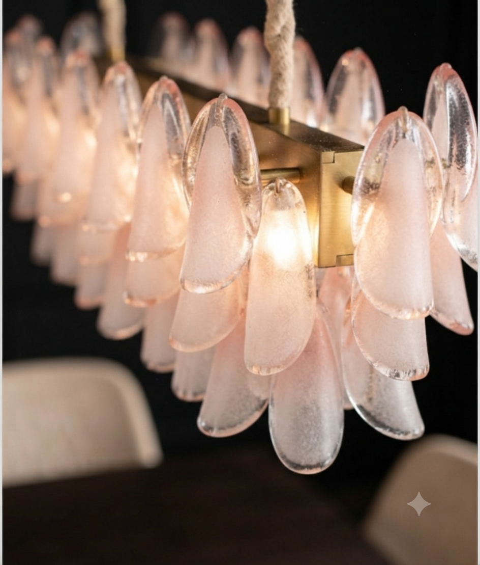 ELEGANT GLASS PETAL DINING CHANDELIER - Image 3
