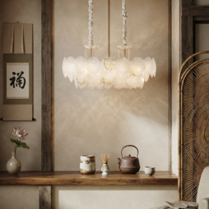 ARTISAN LEAF GLASS DINING CHANDELIER