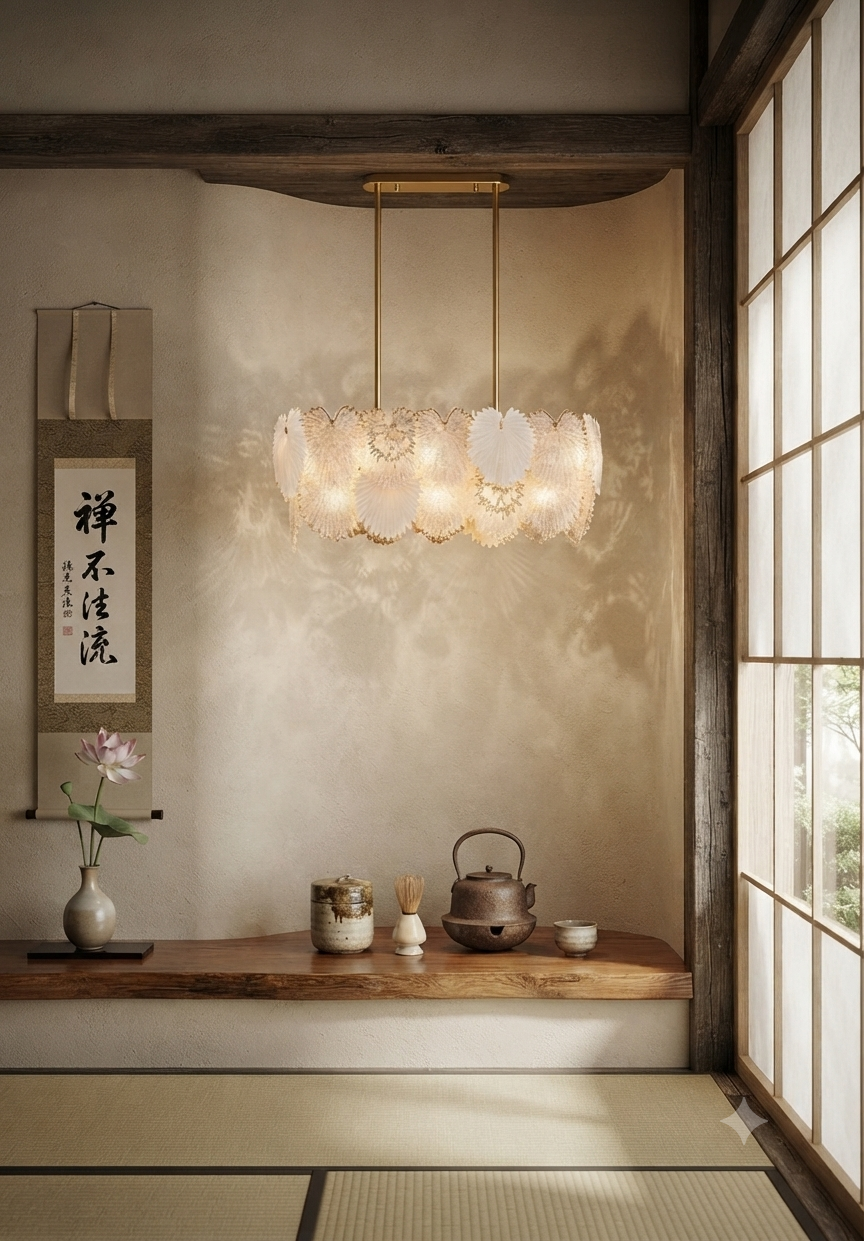 CRYSTAL LEAF LUXURY DINING CHANDELIER