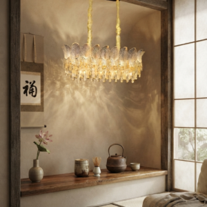 LEAF ETCHED  DINING CHANDELIER