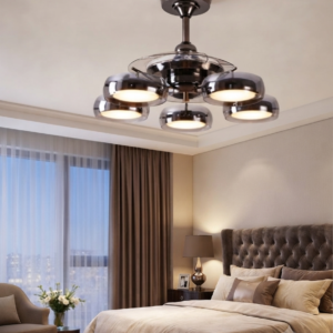 DESIGNER LED CEILING FAN WITH SPOTLIGHT RINGS