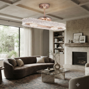 AURELIA OVAL CRYSTAL FAN CHANDELIER