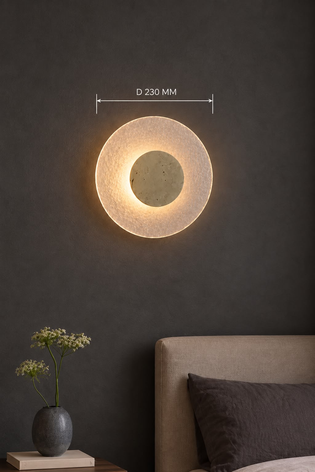 MODERN STONE HALO WALL LIGHT - Image 4