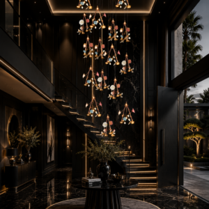 LUMINARA PETAL DOUBLE HEIGHT CHANDELIER