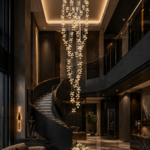 SERAPHINA BLOSSOM CASCADE CHANDELIERS.