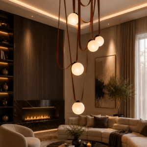 ORBITA LEATHER CASCADE CHANDELIER