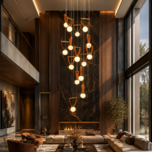 AURELIO LEATHER BELT DOUBLE HEIGHT CHANDELIERS
