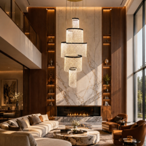ASTRAE CASCADE DOUBLE HEIGHT CHANDELIERS