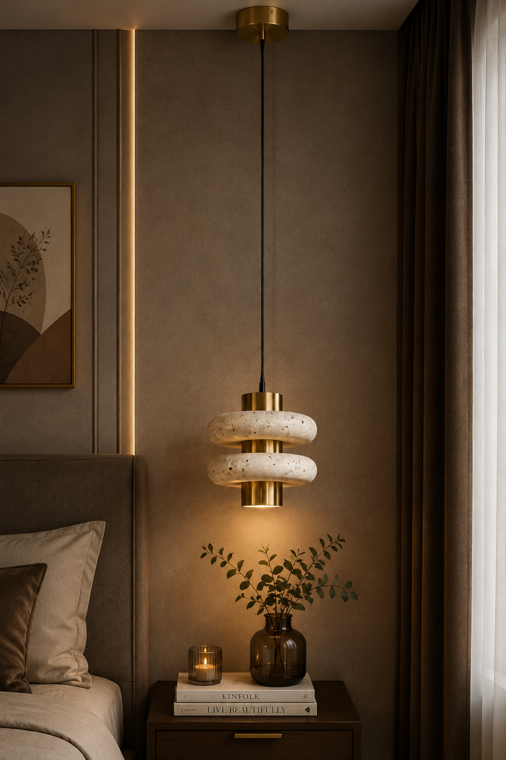 Aurelia Travertine Pendant Light