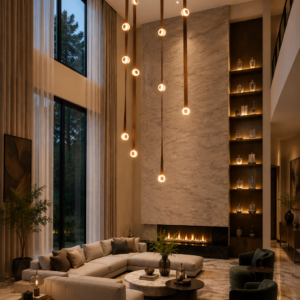 SOLARA DROP DOUBLE HEIGHT CHANDELIER