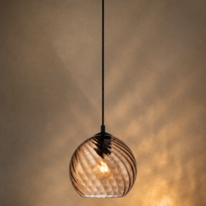 ORBIS RIBBED GLASS GLOBE PENDANT LIGHT