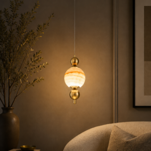 AURELIA MARBLE ORB PENDANT LIGHT