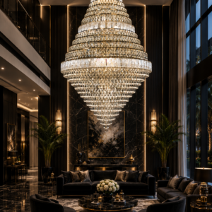 IMPERIAL PRISM CASCADE DOUBLE HEIGHT CHANDELIES