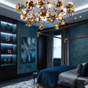 GILDED ROSE FLUSH MOUNT CHANDELIER