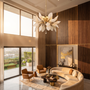 LOTUS BLOSSOM GLASS CHANDELIER
