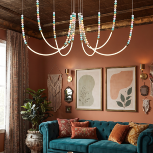 PASTEL FESTOON BEADED CHANDELIER