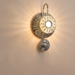 SUNBURST FLUTED CRYSTAL SCONCE
