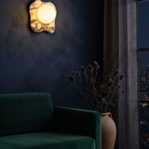 ORGANIC CALACATTA MARBLE ORB SCONCE
