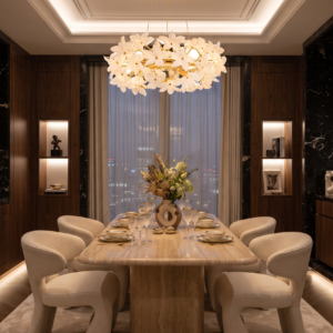 AURA MAGNOLIA BLOSSOM GLASS CHANDELIER