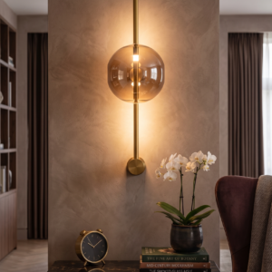 LINEAR AMBER GLOBE SCONCE