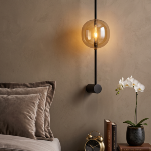 LINEAR MATTE BLACK GLOBE SCONCE
