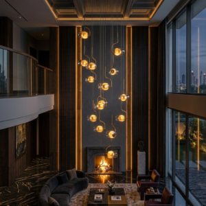 AUREVIA MARBLE DOUBLE -HEIGHT CHANDELIER