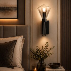 AURA MATTE BLACK TORCH SCONCE