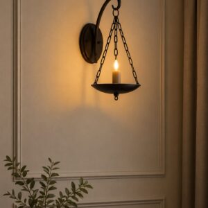 AETHELGARD IRON CHAIN CANDLE SCONCE