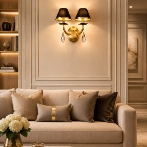 ASTRAEA TWIN SHADE BRASS SCONCE