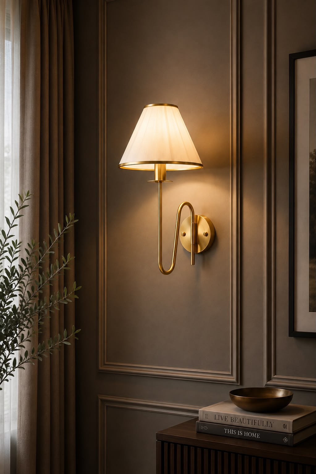 AURA PLEATED SERPENTINE SCONCE