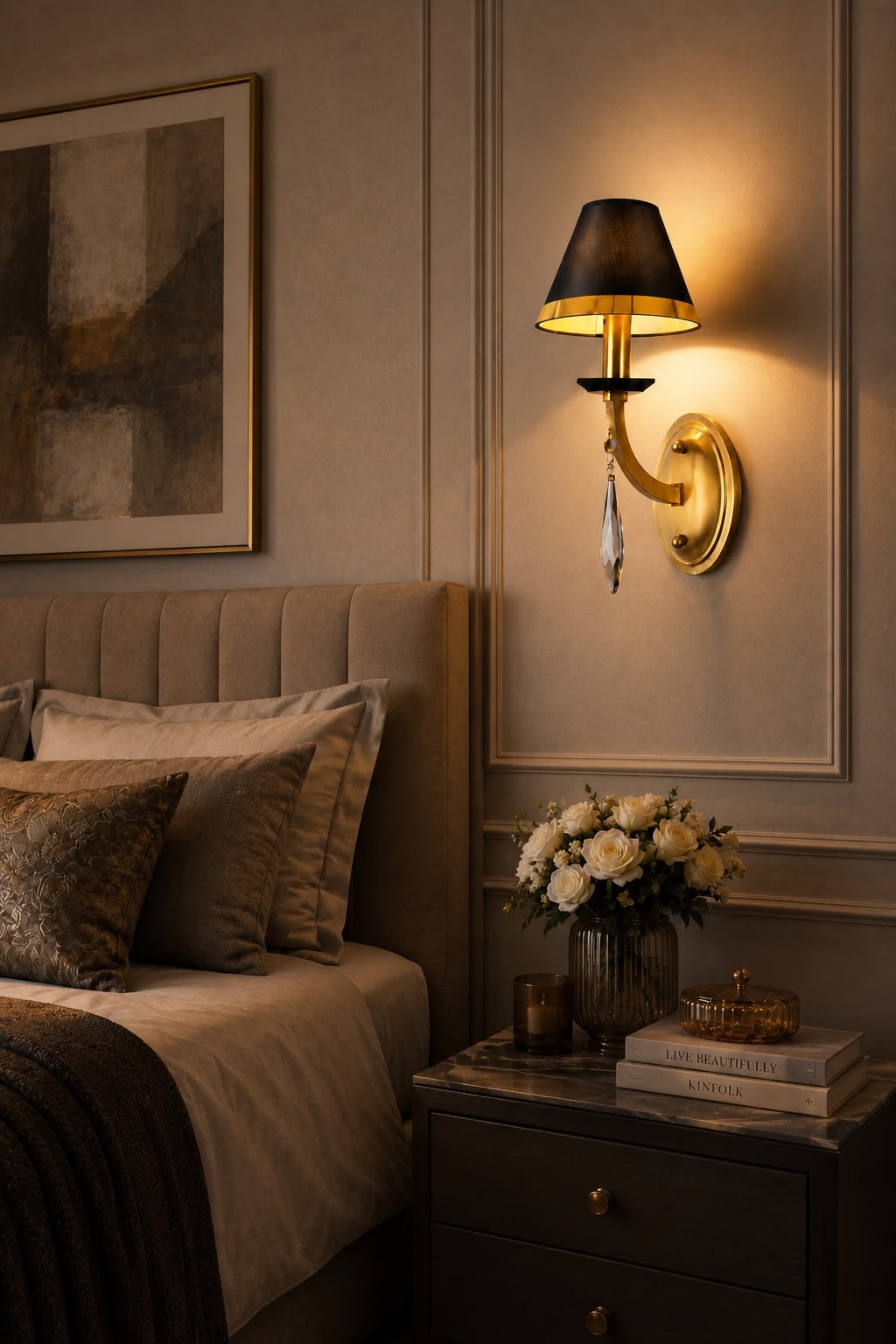 ASTRAEA SINGLE SHADE BRASS SCONCE - Image 2