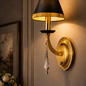 ASTRAEA SINGLE SHADE BRASS SCONCE