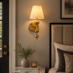 AURA TIERED SPHERE LINEN SCONCE