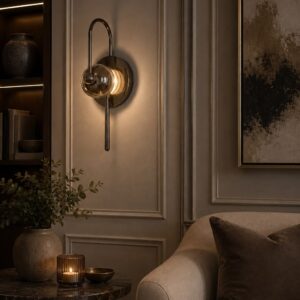 AURA SMOKED GLASS ARCH SCONCE