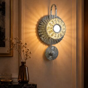 SUNBURST FLUTED CRYSTAL SCONCE