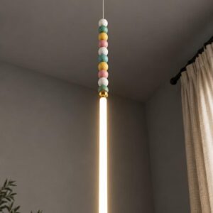 Nordic Beaded Slim Linear Pendant Light